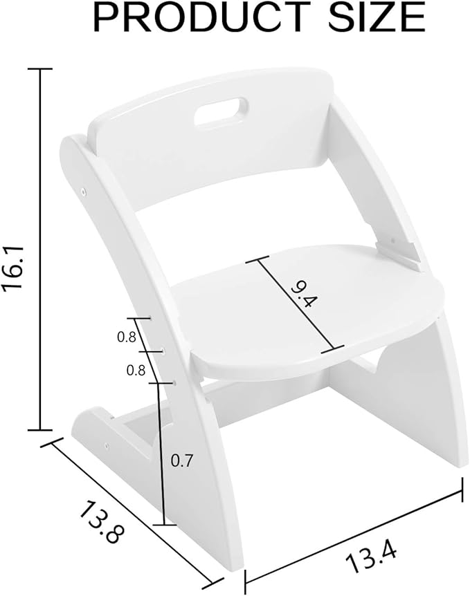 HOUCHCIS Toddler Chair, Wooden Toddler Chair for Kids, Adjustable Kids Chairs for Toddlers, Toddler Chairs and Small Chair, Kids Chair (White) - LeafyLoom