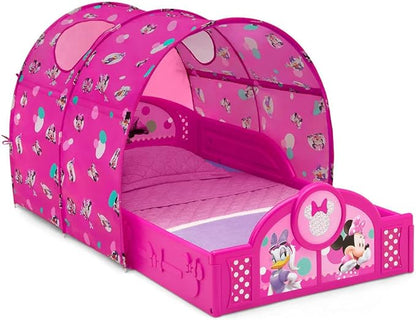 Delta Children Sleep and Play Toddler Bed with Tent, Minnie Mouse - LeafyLoom