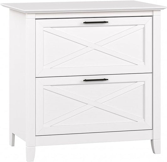 Bush Furniture Key West Lateral File Cabinet, Modern Farmhouse 2 Drawer File Cabinet for Home Office - LeafyLoom