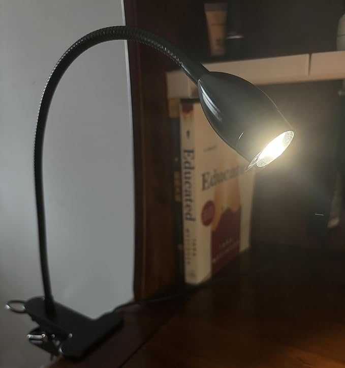 LED Desk Lamp Versatile Clip-on Light Dimmable Zoomable Metal Spotlight with Flexible Arm and Strong Clamp for Reading, Crafting, Working, Painting - LeafyLoom