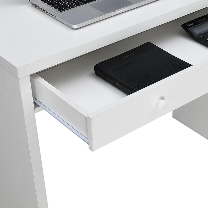 Convenience Concepts Northfield Desk with Drawer, White - LeafyLoom