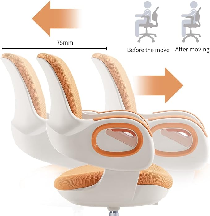 TIANFUSTAR Kids Desk Chair, Height Adjustable Children Study Chair, Ergonomics Student Chair, Child Computer Chair for Boys Girls Age 4-14, Orange - LeafyLoom