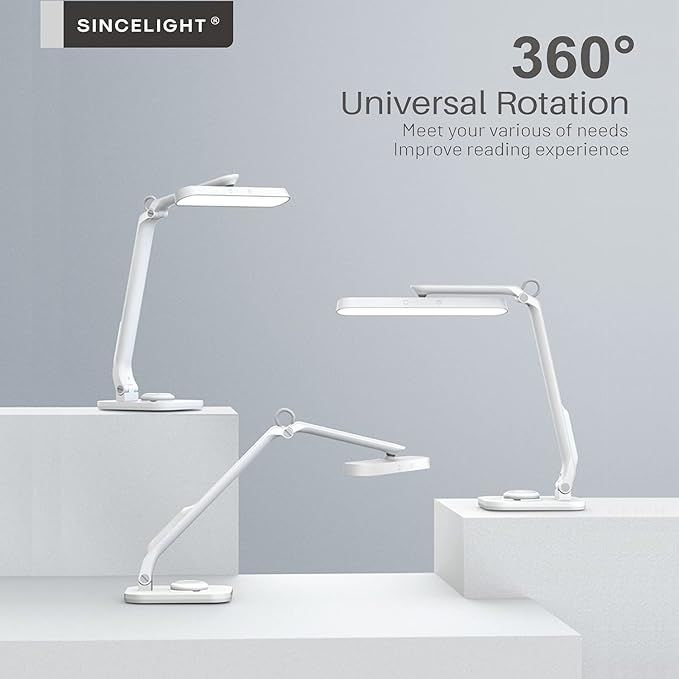 SINCELIGHT Horus H1 LED Desk Lamp, Color Changeable, Dimmable, Dual Control Mode, Remote Table/Reading/Book Light, Eye-Friendly GR0 Level with no Harmful Bluelight - LeafyLoom