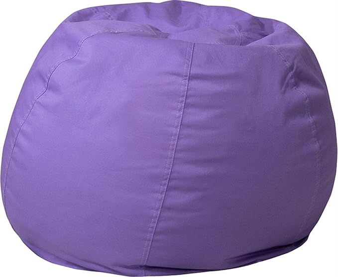 Flash Furniture Dillon Small Bean Bag Chair for Kids and Teens, Foam-Filled Beanbag Chair with Machine Washable Cover, Purple - LeafyLoom