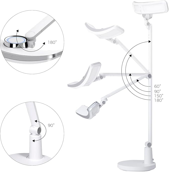 Eye-Care eReading Desk Lamp/Table Lamp/Task Lamp/Swing Arm Lamp: Auto-Dimming, CRI 97, Adjustable Temperatures, 51” Wide Illumination Desk Light for Home Office, Bedroom, Living Room - LeafyLoom