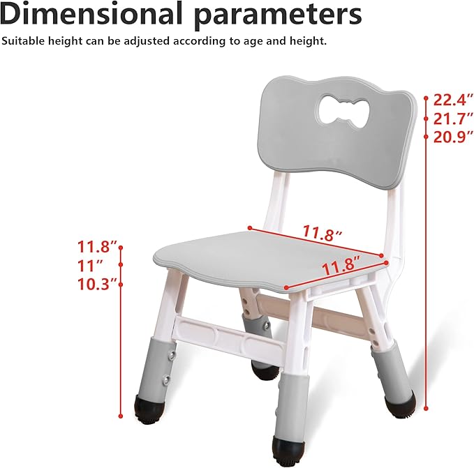 Kids' Desk Chairs Adjustable Height is Suitable for Children's Chairs Used in Families, Schools and Day-Care Between 2-10 Years Old The Max Bearing Capacity is 220LB(5PCS-Beige) - LeafyLoom