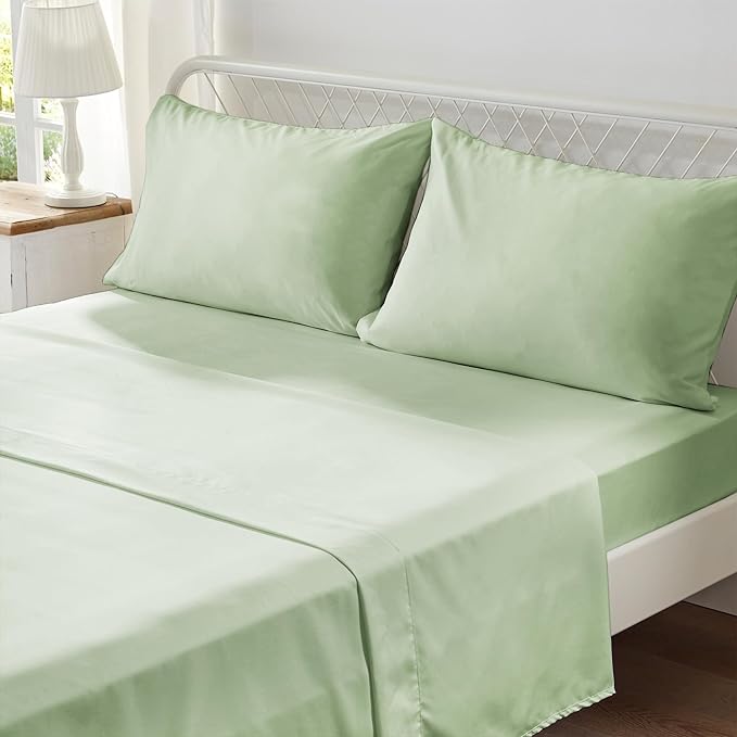 Anluoer Twin Comforter Set 5 Pieces, Sage Green Tufted Bed in a Bag with comforters and sheets, All Season Bedding Sets with 1 Comforter, 1 PillowShams, 1 Pillowcases, 1 Flat Sheet, 1 Fitted Sheet - LeafyLoom