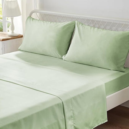 Anluoer Full Comforter Set 7 Pieces, Sage Green Tufted Bed in a Bag with comforters and sheets, All Season Bedding Sets with 1 Comforter, 2 PillowShams, 2 Pillowcases, 1 Flat Sheet, 1 Fitted Sheet - LeafyLoom