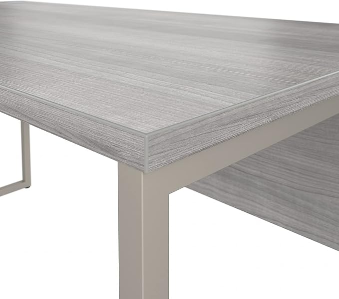 Bush Business Furniture Hybrid 60-inch L-Shaped Table Desk, Platinum Gray (HYB027PG) - LeafyLoom