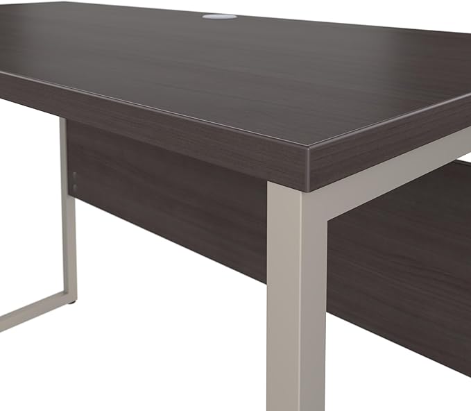 Bush Business Furniture HYD373SG Hybrid 72-Inch Computer Table Desk with Metal Legs, Storm Gray - LeafyLoom