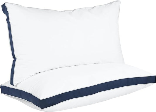 Utopia Bedding Bed Pillows for Sleeping King Size (Navy), Set of 2, Cooling Hotel Quality, Gusseted Pillow for Back, Stomach or Side Sleepers - LeafyLoom