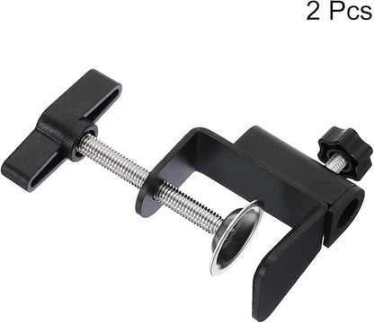 PATIKIL 0.49" Hole Dia. Desk Clamp, 2 Pcs Universal C-Clamp Base with Adjustable Screw for Microphone Mic Arm Table Lamp Mount Holder, Black - LeafyLoom