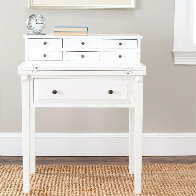 Safavieh American Homes Collection Abigail White Fold Down Desk - LeafyLoom