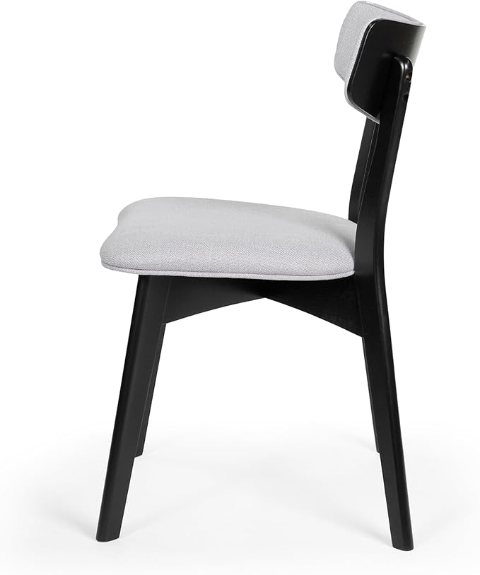 Christopher Knight Home Chazz Dining Chair, 19.75 "W x 19.75 "D x 31 "H, Chaz,Light Gray/Matte Black - LeafyLoom