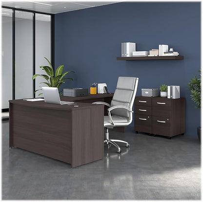 Bush Business Furniture Studio C 60W x 43D Right Hand L-Bow Desk Shell in Storm Gray - LeafyLoom