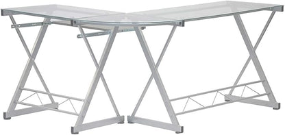 NicBex Laik-DW-00048-DX Desks, 61.75" W x 45.25" D x 29.5" H, White - LeafyLoom