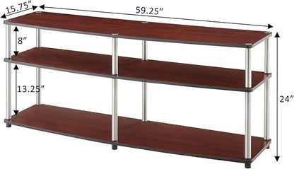 Convenience Concepts Designs2Go 3 Tier 60" TV Stand, Cherry - LeafyLoom