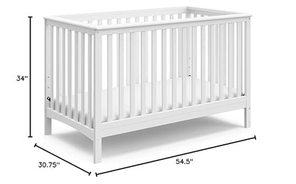 Storkcraft Hillcrest 4-in-1 Convertible Crib (White) - Converts to Daybed, Toddler Bed, and Full-Size Bed, Fits Standard Full-Size Crib Mattress, Adjustable Mattress Support Base - LeafyLoom