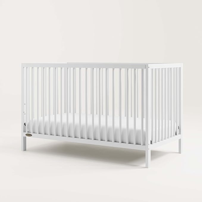 Graco Teddi 5-in-1 Convertible Crib (White) – GREENGUARD Gold Certified, Converts to Daybed, Toddler & Twin Bed with Headboard and Footboard, Adjustable Mattress Height - LeafyLoom