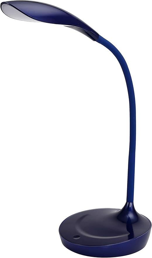 Bostitch Office KT-VLED1502-BLUE Gooseneck LED Desk Lamp with USB Charging Port, Dimmable, Navy Blue - LeafyLoom