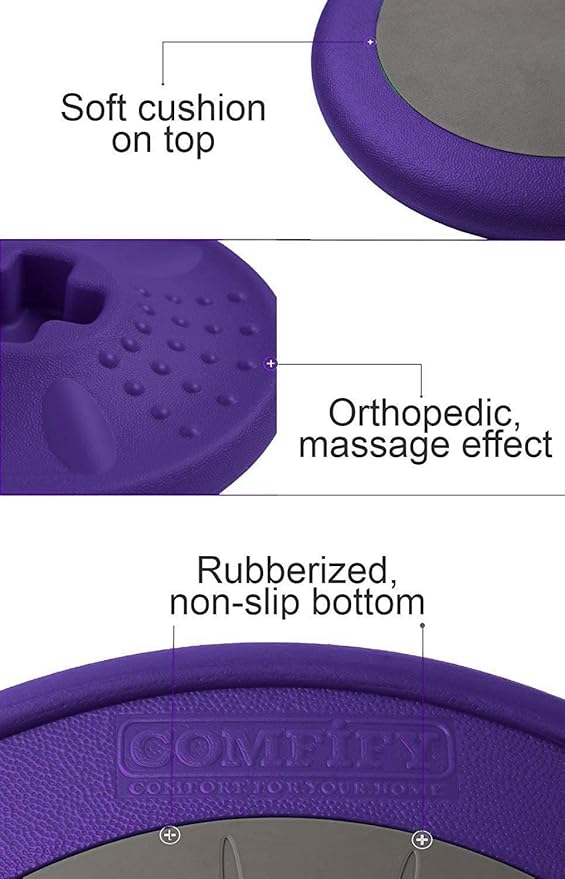 Studico ActiveChairs Kids Wobble Chair, Flexible Elementary Classroom Seating, Improves Focus, Posture and Helps ADHD/ADD, Sensory Desk Chairs, Pre-Teen 17.75" Active Fidget Chairs, Ages 7-12, Purple - LeafyLoom