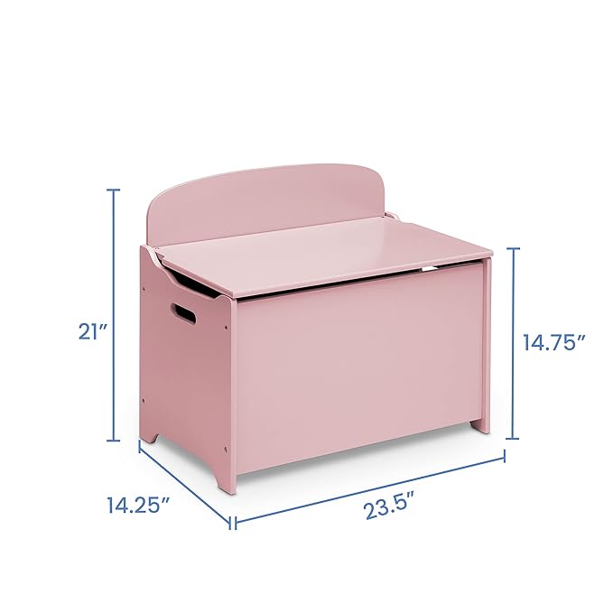 Delta Children MySize Deluxe Toy Box, Dusty Rose - LeafyLoom