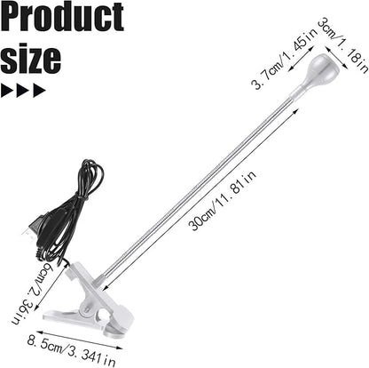 Big Chip 395nm UV LED Light Fixtures with Gooseneck and Clamp Mini Desk Light Clamp Portable Gooseneck for Outdoor Stall Gel Nail Curing, 5V USB Input(Silver,2 Pieces) - LeafyLoom