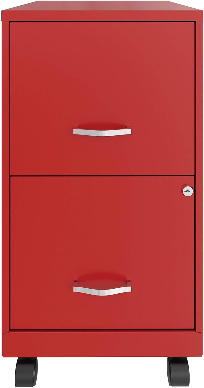 LYS SOHO File/File Mobile File Cabinet, Red - LeafyLoom