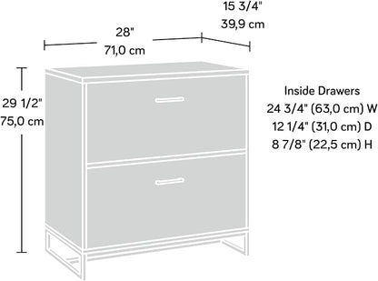 Sauder Tremont Row 2-Drawer Lateral File Cabinet, L: 27.95" x W: 15.71" x H: 29.53", Mystic Oak - LeafyLoom