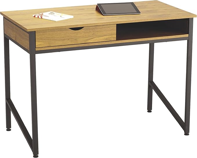 Safco Products 1950BL Studio Single Drawer Desk, Black - LeafyLoom