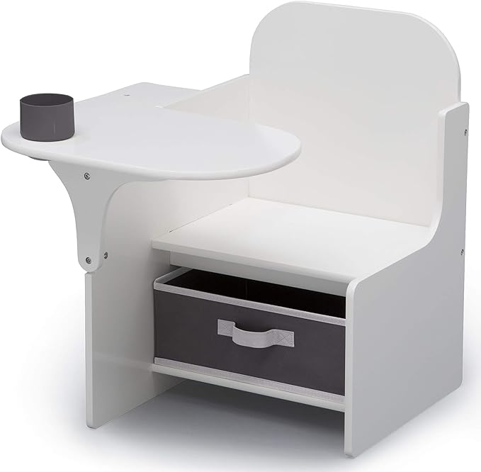 Delta Children MySize Chair Desk With Storage Bin, Bianca White - LeafyLoom