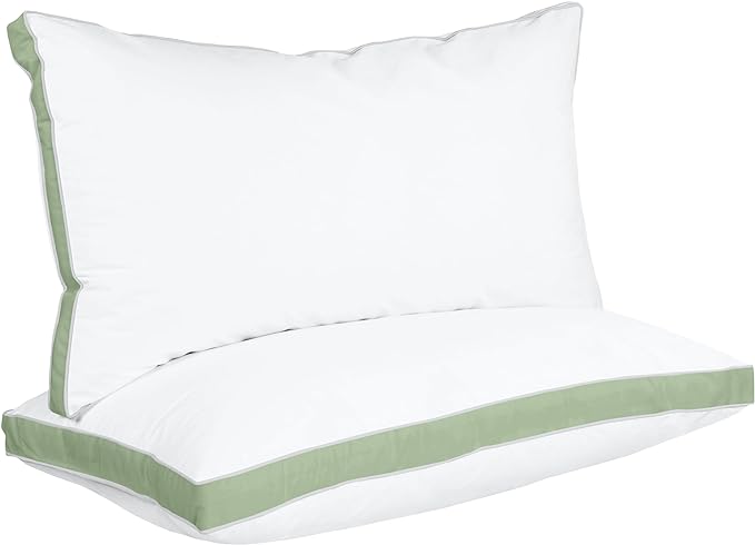 Utopia Bedding Bed Pillows for Sleeping King Size (Sage), Set of 2, Cooling Hotel Quality, Gusseted Pillow for Back, Stomach or Side Sleepers - LeafyLoom