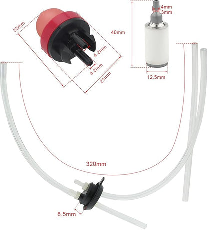 581798001 Fuel Line 581798001 Air Filter Kit for Husqvarna 125B Fuel Line Kit 125 B 125BX 125BVX Handheld Leaf Blower with Fuel Filter Grommet Primer Bulb Spark Plug - LeafyLoom