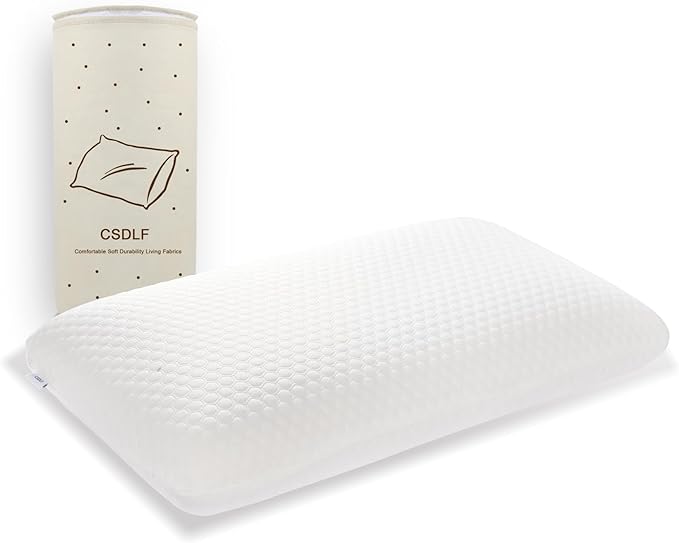 Memory Foam Bed Pillows, Pillow for Side and Back Sleeper, Pillow for Neck Pain Relief, Washable Removable Cover, Soft, White (Bag-Standard) - LeafyLoom