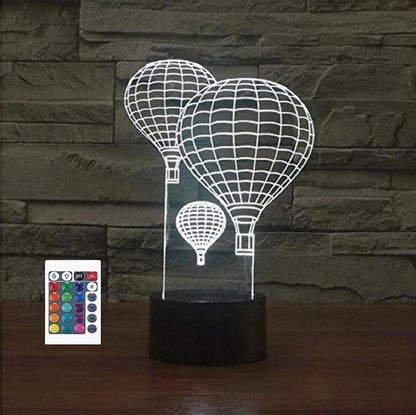 FXUS 3D Hot Air Balloon Night Light Remote Control Touch Switch 16 Color Change LED Light Table Desk Lamp Home Decoration Toy Birthday Xmas Kid Children Gift - LeafyLoom