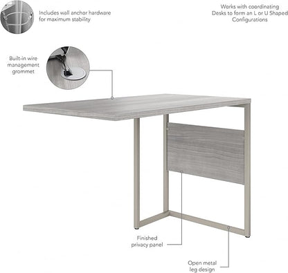 Bush Business Furniture Hybrid Desk Return/Bridge, 42W x 24D, Platinum Gray - LeafyLoom