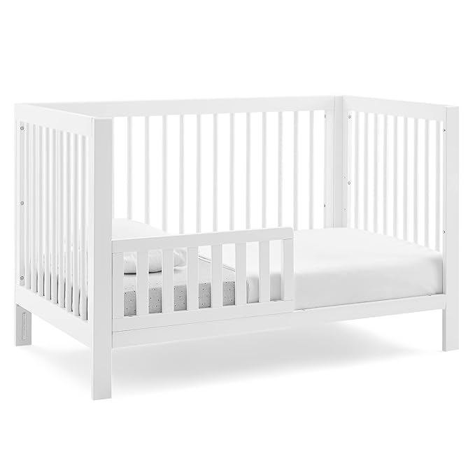 Delta Children babyGap Charlie 6-in-1 Convertible Crib + Brannan Bear Bookcase with Bins + Brannan Bear Wall Shelf with 4 Hooks, Bianca White (Bundle) - LeafyLoom