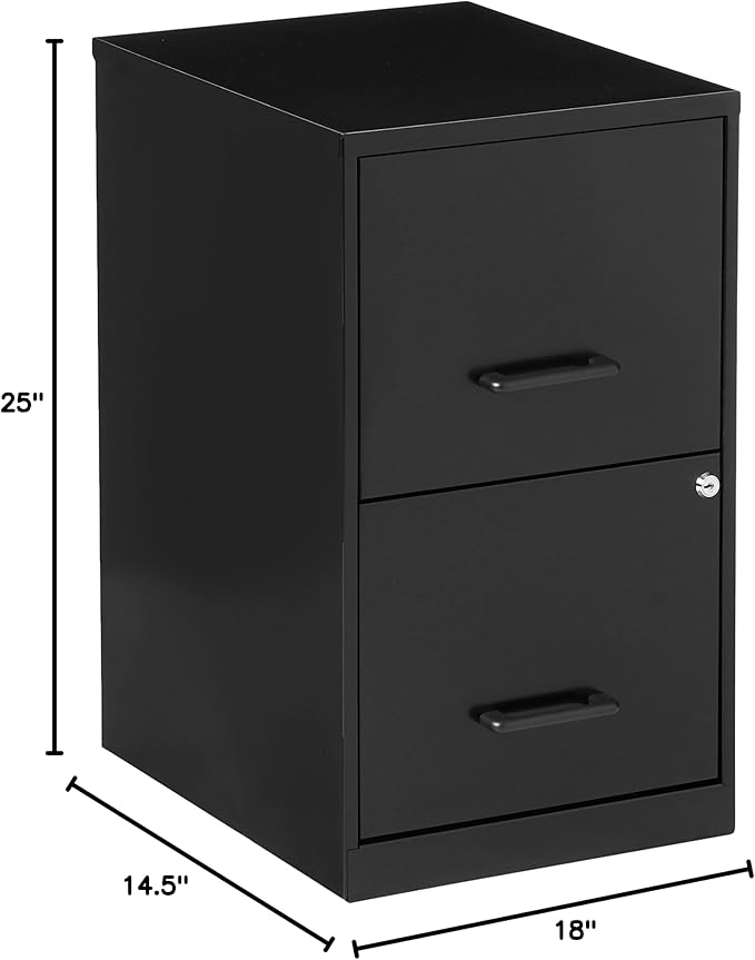 Lorell 14341 18 Deep 2-Drawer File Cabinet, Black - LeafyLoom