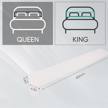 4 Modes Queen Size Wedge Pillow Headboard for Bed Gap, Foldable Bed Wedge Pillow Gap Filler, Mattress Gap Filler, Long Pillow for Bed Triangle Pillow, Fill The Gap (0-7) Between Headboard and Mattress - LeafyLoom