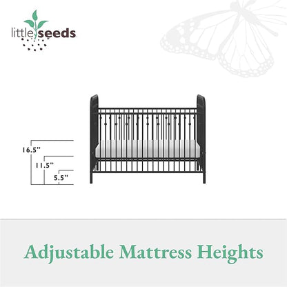 Little Seeds Monarch Hill Ivy Metal Baby Crib, Black - LeafyLoom