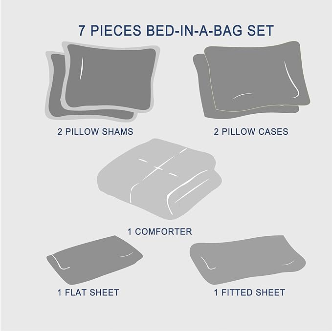 Anluoer Full Comforter Set, Oatmeal Tufted Bed in a Bag 7 Pieces with comforters and sheets, All Season Bedding Sets with 1 Comforter, 2 PillowShams, 2 Pillowcases, 1 Flat Sheet, 1 Fitted Sheet - LeafyLoom