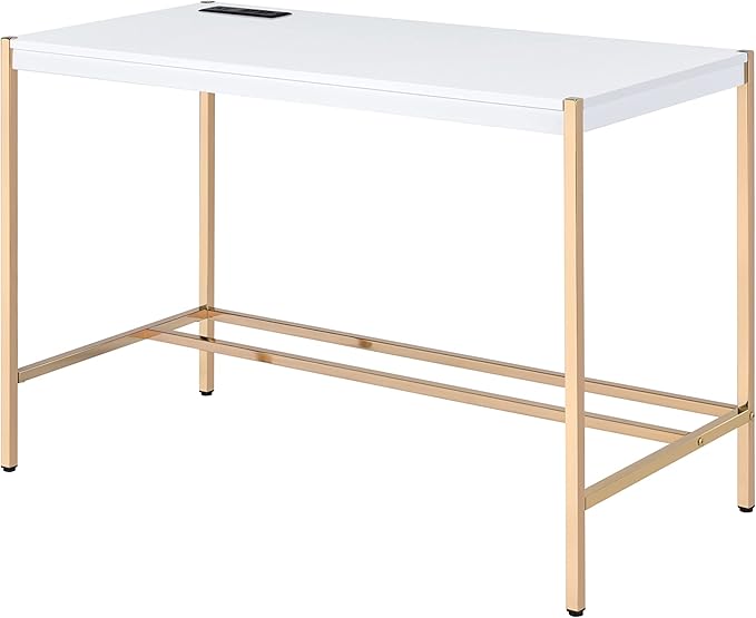 NicBex Laik-DW-00067-DX Desks, 42" W x 20" D x 30" H, White - LeafyLoom