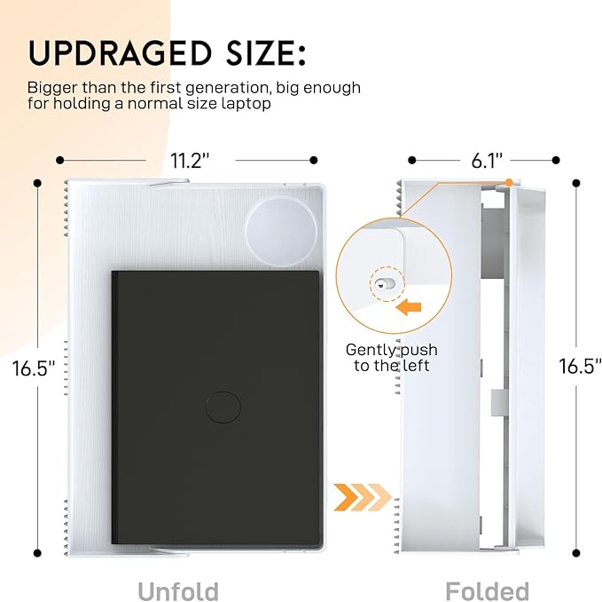 SPACELEAD Bedside Shelf for Bed & Top Bunk- College Dorm Room Essentials, Loft Bed Accessories, Clip On Nightstand Snack Organizer, Floating Bed Side Table Tray(White，Plastic) - LeafyLoom