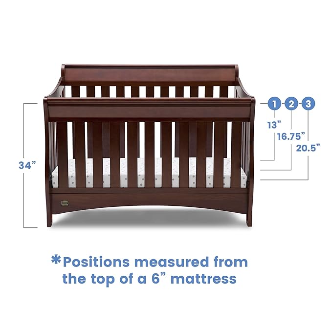 Delta Children Bentley S Series 4-in-1 Convertible Baby Crib, Chocolate - LeafyLoom