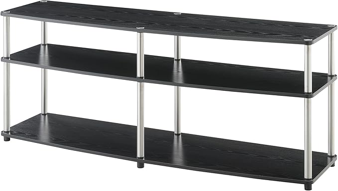 Convenience Concepts Designs2Go 3 Tier 60" TV Stand, Black - LeafyLoom