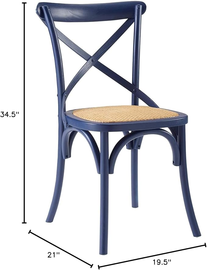 Modway Gear Side, Dining Chair, Midnight Blue - LeafyLoom