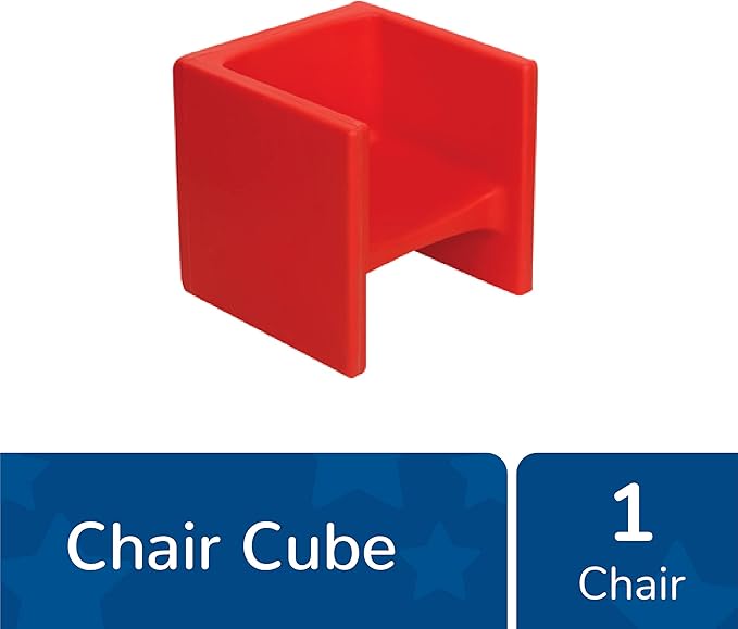 Children's Factory 3-in-1 Cube Chair for Kids, Flexible Seating Classroom Furniture, 1-Pack, Red - LeafyLoom