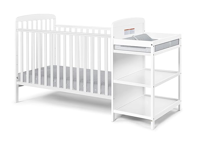 Suite Bebe Ramsey 3 in 1 Convertible Crib and Changer in White - LeafyLoom