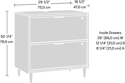 Sauder Clifford Place 2-Drawer Lateral File Cabinet, L: 29.53" x W: 18.5" x H: 30.28", Natural Maple Finish - LeafyLoom