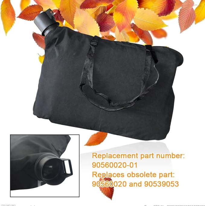 90560020-01 Leaf Blower Shoulder Bag, Compatible with Black & Decker 90560020 90539053 Blower Vac Model BV3600 BV3800 BV5600 BV6000 LH4500 - LeafyLoom